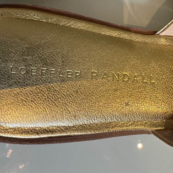 LOEFFLER RANDALL Kiki Leather Tassel Slides in Gold - Picture 3 of 3